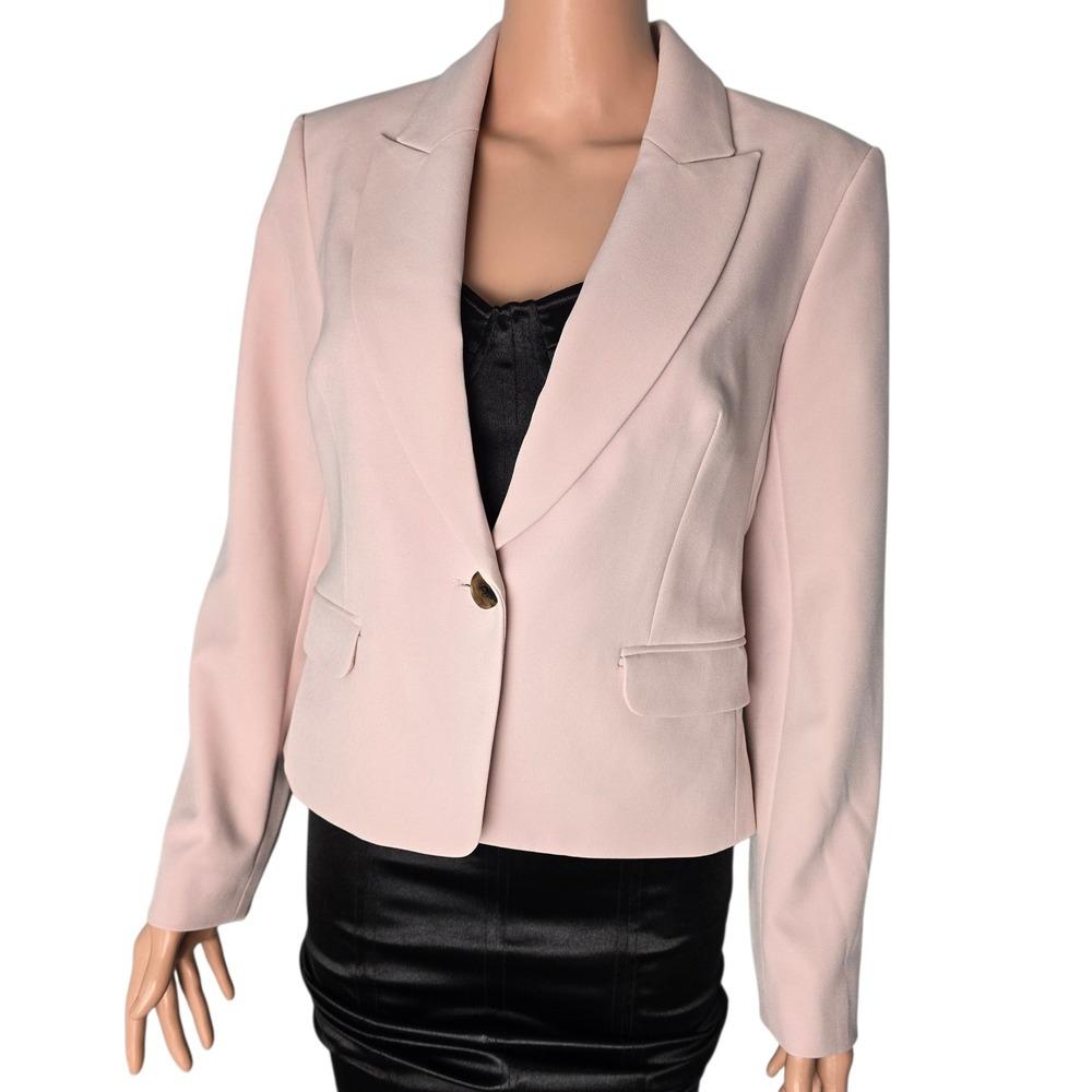 Express Womens Blush Pink Single Button Stretch Blazer Jacket Size 8 NWT Work